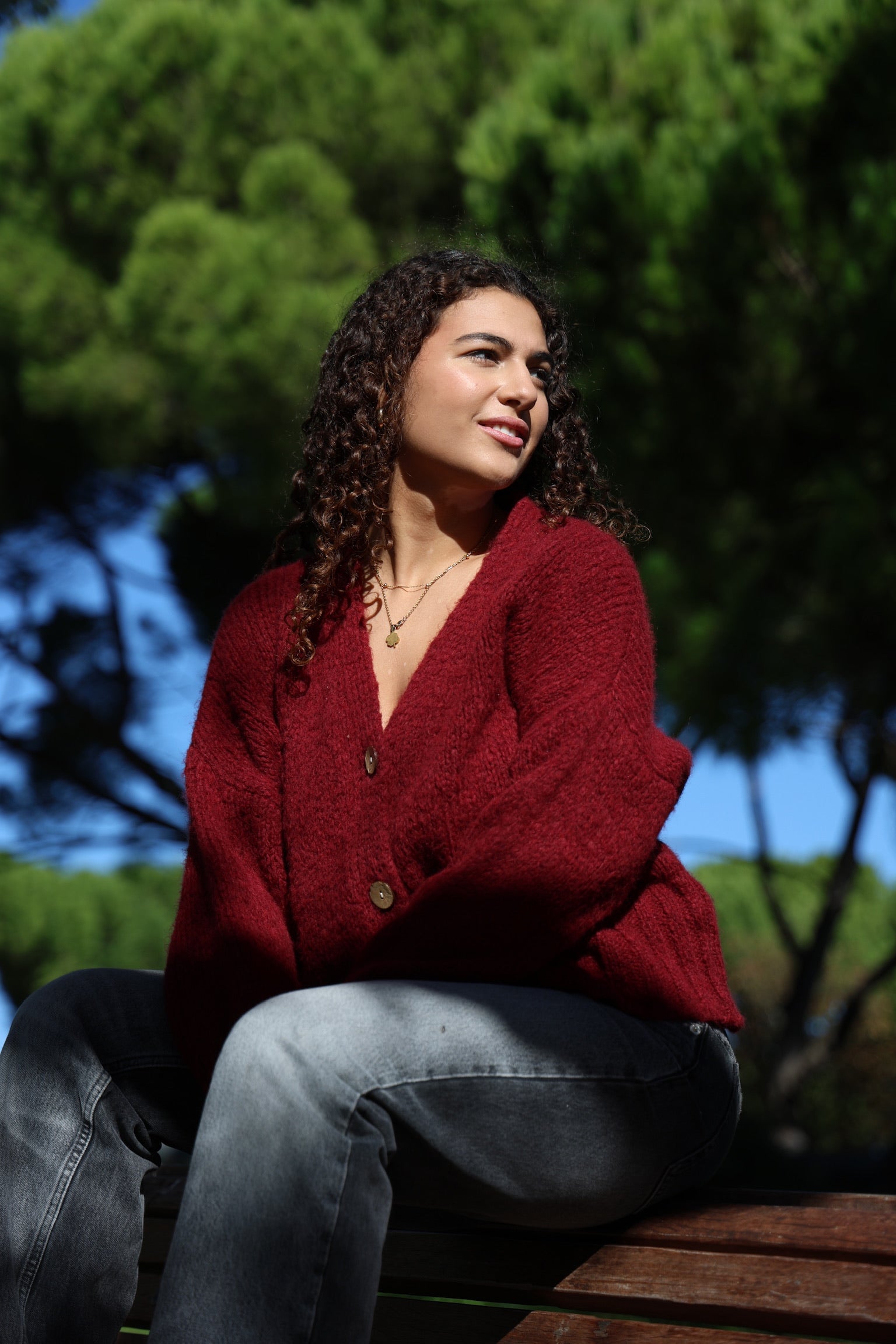 Cardigan Vermelho Malha