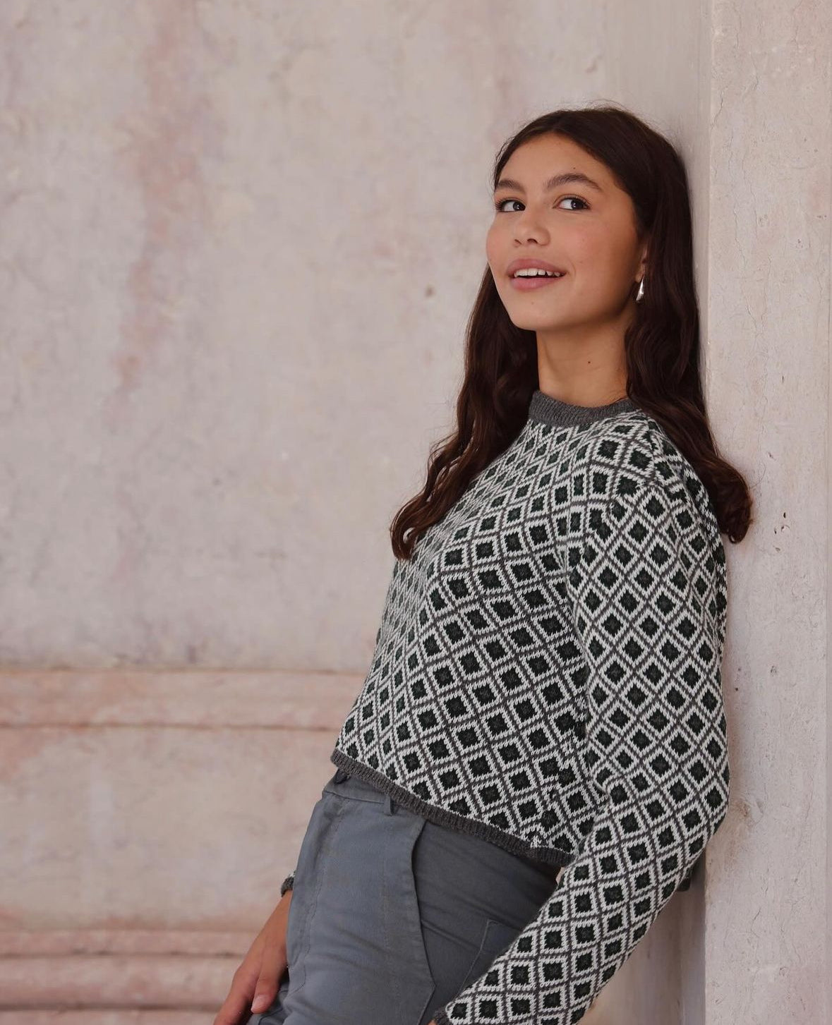 Camisola estampado cinzento