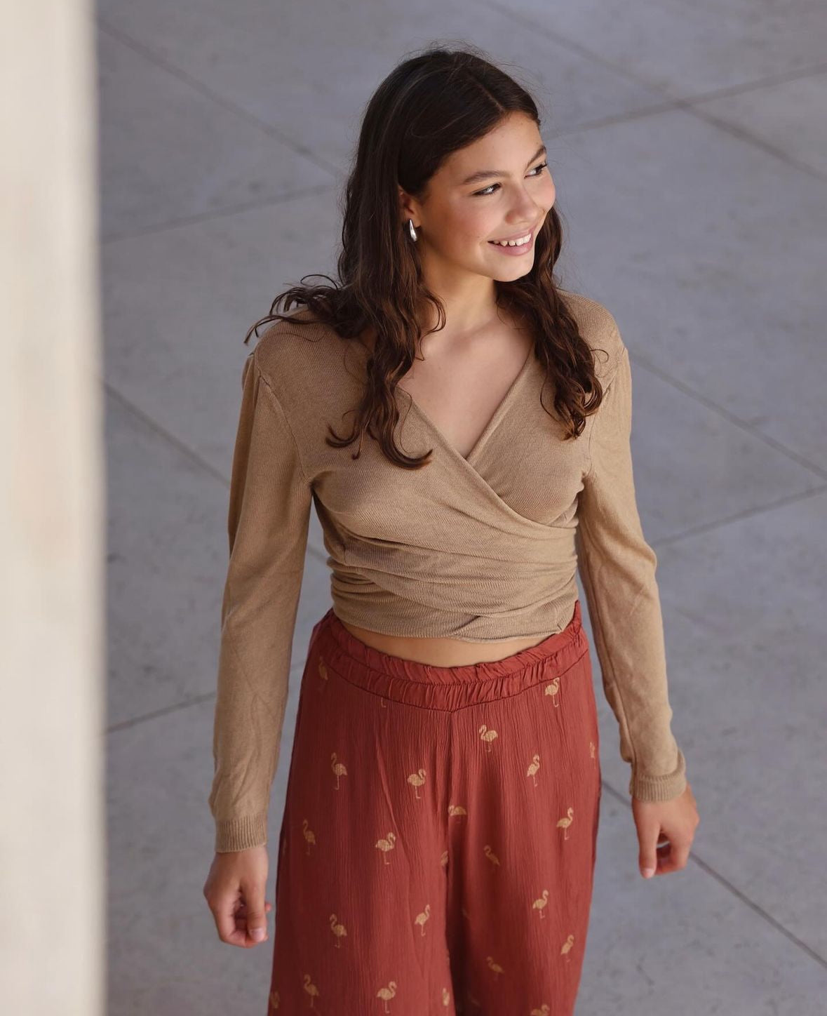 Calças tijolo fluidas